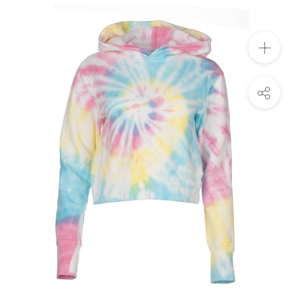 Dannijo MULTI TIE DYE CROPPED HOODIE Size Medium